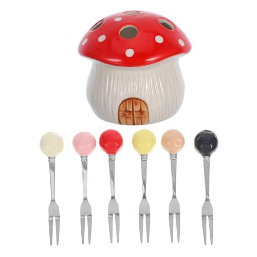 Pot céramique champignon ustensiles miniatures décoration fruits