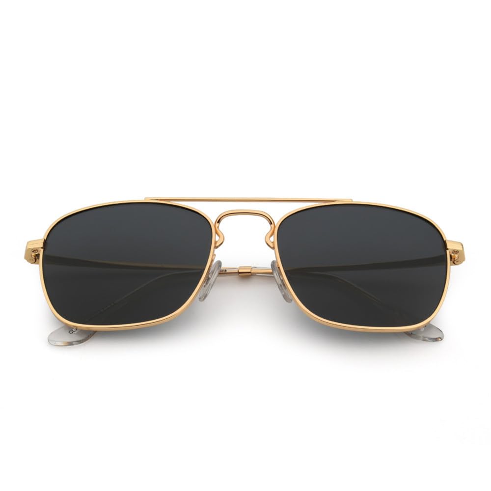 Glaslinsen Herren Damen Sonnenbrille Metallrahmen UV400