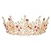 Produktbild Frcolor Vintage Queen Crown, Strass Perle Blume Hochzeit Braut Tiara Prinzessin Pageant Krone
