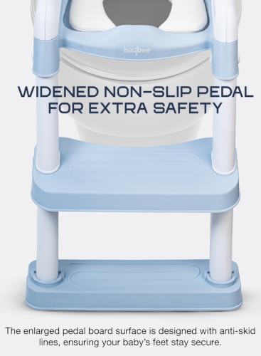 Image of Baybee Western Potty Seat for Kids | Baby Toilet Seat Chair with Ladder, Adjustable Step Height & Cushion Seat | Portable Potty Training Seat for 1-8 Years Child Boys Girls (Blue)
