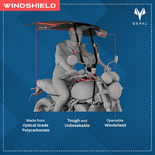 Image of All Weather Protection Shield for Riders and Bikers | 5 MIN Installation | AERODYNAMIC Design | FITS ANYTYPE of Motorcycle