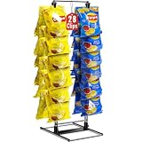ROSROSE Chip Rack Display Stand, Potato Chip Rack Bag Holder with 28 Clips