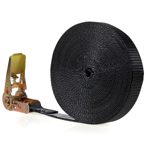US Cargo Control Endless Ratchet Straps 1 Inch x 30 Foot (4-Pack), Hookless Ratchet Straps 30 FT, 1,500 LBS Break Strength, 1 Inch Tie Downs for Motorcycles, Bikes, Pallets, Kayaks, and Bundling