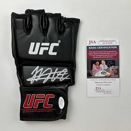 Autographed/Signed Khabib Nurmagomedov Black UFC MMA Glove Ultimate Fighting JSA