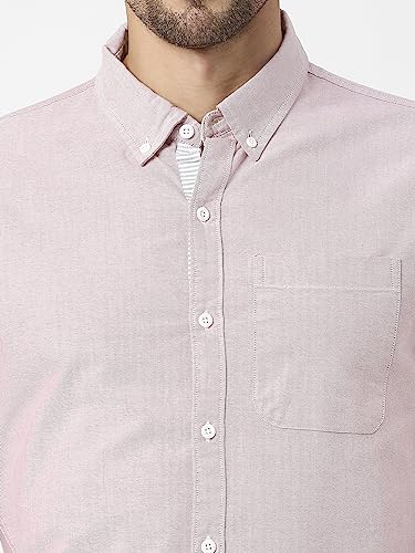 Image of Thomas Scott Men's Premium Slim Fit 100% Cotton Casual Shirt | Button-Down Collar | Full Sleeves | Solid Shirt for Men