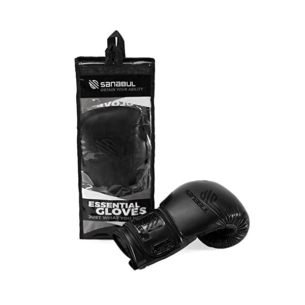 Sanabul-Essential-Gel-Boxing-Kickboxing-Punching-Bag-Gloves Sanabul Essential Gel Boxing Gloves | Pro-Tested Kickboxing Gloves for Men and Women | Ideal for Boxing, MMA, Muay Thai, and Heavy Bag Training All Black, 12 oz