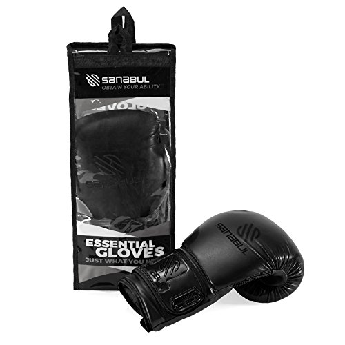 Sanabul Essential Gel Boxing Kickboxing Fighting/Bag Gloves (All Black, 10 oz) Sanabul Essential Gel Boxing Kickboxing Fighting/Bag Gloves (All Black, 10 oz)
