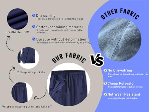 Unisex Tear Away Pants 2 Side Snaps Post Surgery Breakaway Pant Full Open Down Cotton Rip Off Pants for Hip Replacement3