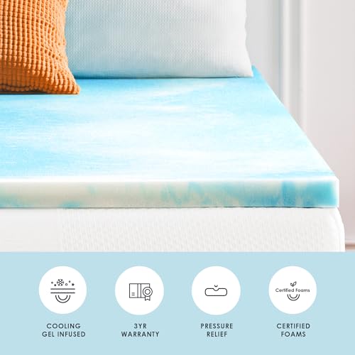 Image of Best Price Mattress 2 Inch Swirl Gel AeroBreeze Cooling Air Flow Memory Foam Mattress Topper, Dorm Essentials, Twin