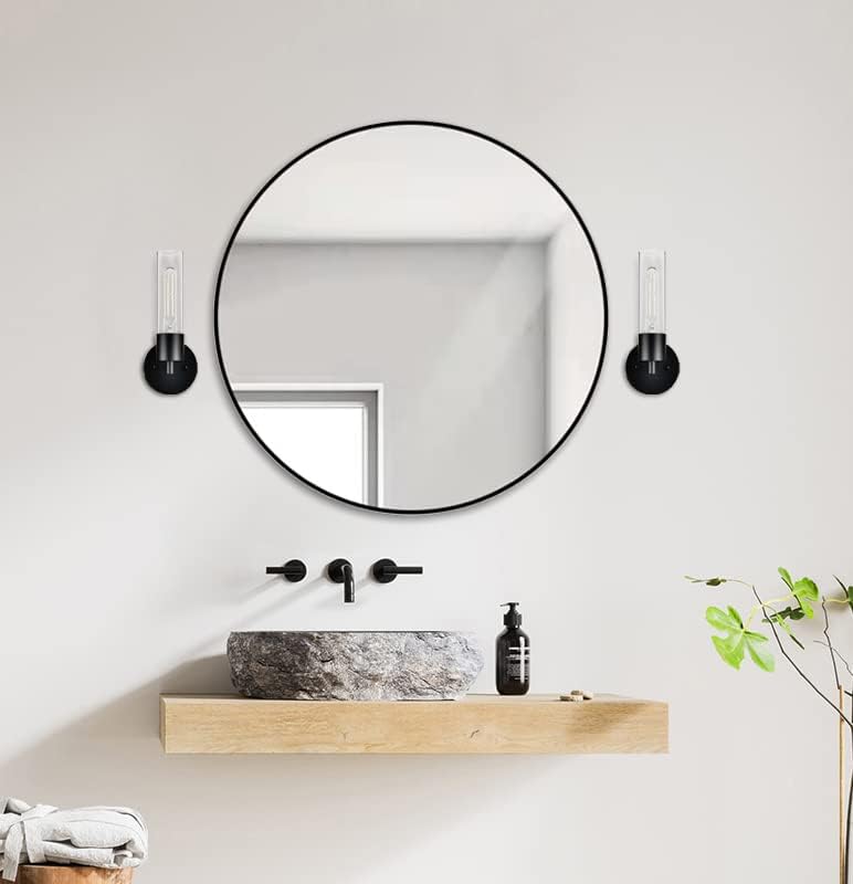 Miniatura 9 de Zenda - Aplique de pared negro con bombilla LED, lámpara de tocador de baño, apliques de pared modernos para interiores y dormitorios con pantalla