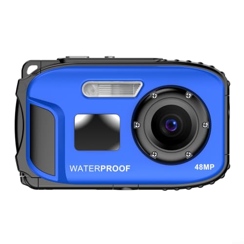 48MP Kids Waterproof Camera Floating 17ft No Case(Blue)