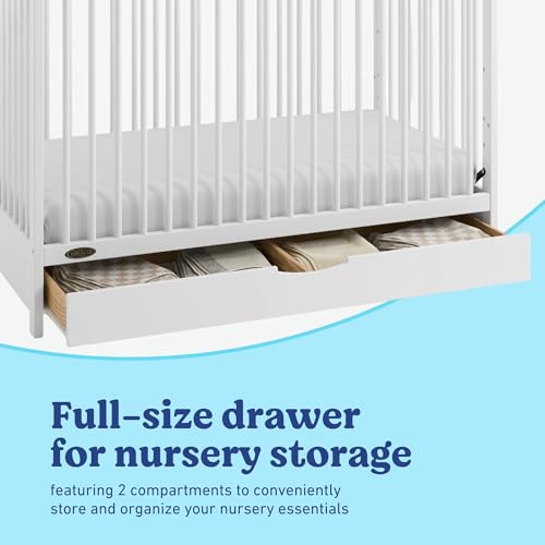 Image of Graco Olivia 3-in-1 Convertible Crib with Drawer - Converts from Baby Crib to Toddler Bed and Daybed, GREENGUARD Gold Certified, Baby Safety Alliance Verified, Easy Assembly (White)