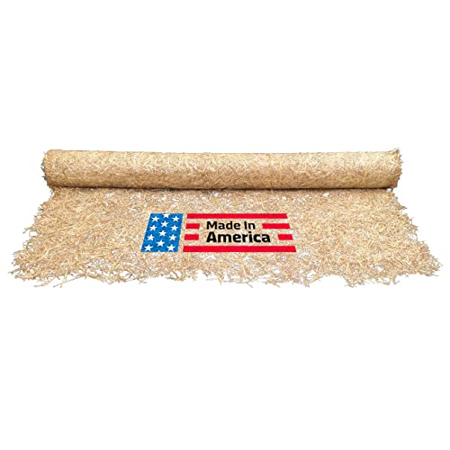 Sandbaggy Straw Matting Rolls - Double Net Erosion Control Blanket for Slopes, Moderate Flow Channels, Grass Seeding, Biodegradable Weed Barrier - 4 ft x 112 ft (Straw, 1 Roll (450 sq ft))