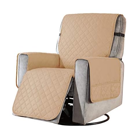 subrtex Quilted Armchair Cover with Pockets Cover