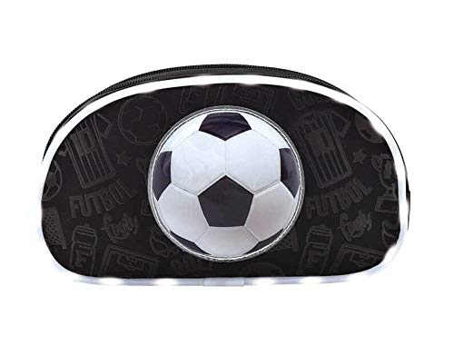 Estuche Escolar, Estuche Color Negro, Estuches Escolares Niño, Diseño con Material Impermeable y Resistente, Neceser Infantil Fútbol con Luces by FOOTY Cover