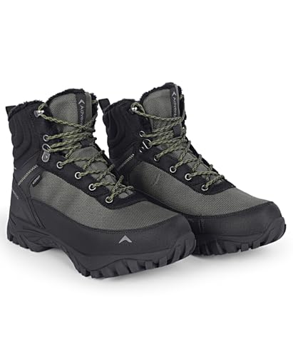 Image of Men's Waterproof Hiking Shoes | Warm Mountain Shoes | High Ankle | Suitable For -5C to -10C | ET1101 | Green