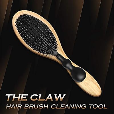 Bossman THE CLAW Hair Brush Cleaner Tool (3-Inch) Black Cleaning Rake for Boar Bristle, Wave & Plastic Brushes and Combs Pet Brush Cleaner