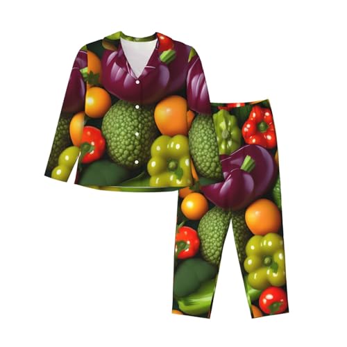 Pyjama 2 pièces imprimé original fruits légumes femme de qualité supérieure