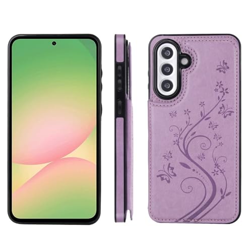 Genérico compatible para Samsung Galaxy A13 5G/4G Color: (morado) Funda tipo cartera de piel con mariposa