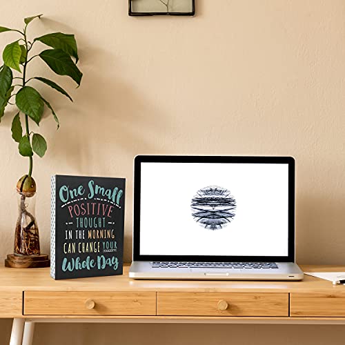 Sany Dayo Home One Small Positive Thought In The Morning Can Change Your Whole Day 6 X 8 Inches Inspirational Wood Box Signs, Wall And Office Desk Decor For Women #TOP4