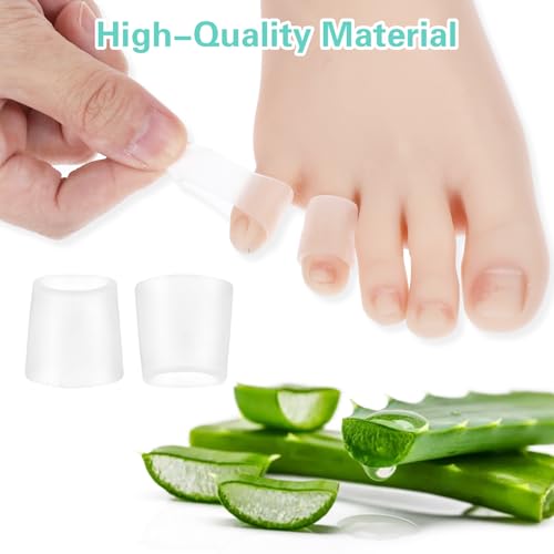 Image of 24 Pcs Silicone Corn Removers for Toes, Open Pinky Toe Cushion, Silicone Toe Sleeves, Toes Protectors, Gel Toes- Cushions Pads for Corn, Blisters, Hammer, Toenails Loss and Friction Pain Relief