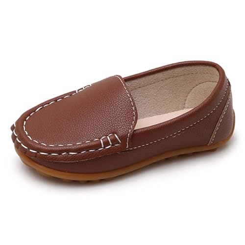 Zapatillas de deporte para niños, de doble cierre fácil, de piel, transpirables, cómodas, ligeras, para caminar todos los días, para correr, deportes, Gold, 38/38.5 EU