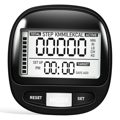 GANAZONO Pedometer Step Counter Rechargeable for Fitness Large Screen Display Portable Easy to Use for Seniors