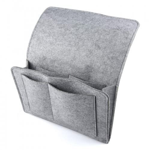 Krupasadhya Felt Bedside Caddy Bedside Storage Organizer Bed Caddy for Remote Control, Tablet, Laptop, Glasses, Mobile Phone, Book, Magazines,Bed side Hanging Storage Organizer