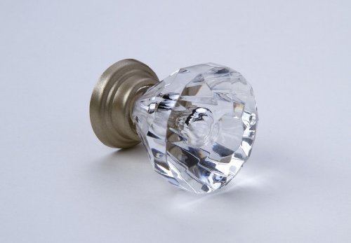 Pomolo, pomolo per mobile, pomolo per armadio, similvetro, cristallo/nichel opaco