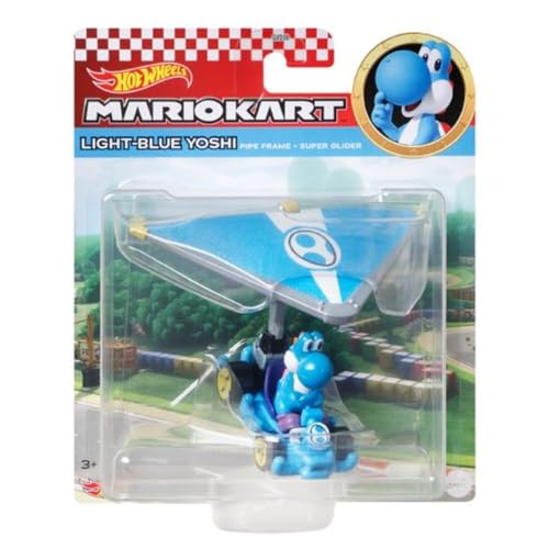 Hot Wheels Mario Kart Yoshi 1:64 Azul miniatura 5