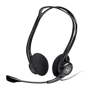 Logitech 960 Kopfhörer mit Mikrofon, Stereo-Headset, Verstellbares Mikrofon mit Rauschunterdrückung, Integrierter…