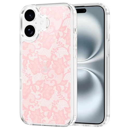 Protection contre les chocs iPhone 17 coque dentelle rose durable