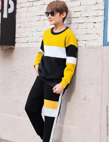 Image of mkodopy Boys Clothes Hoodie Sweatsuits Tops and Pants Boys Fall Winter Outfits Boy Clothing Set