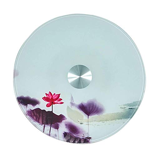 Drehteller aus Glas Lazy Susan Lazy Susan Plattenspieler, aus gehärtetem Glas, drehbar, mit Lotus Zwischendecken Modell, geeignet für Hotels,