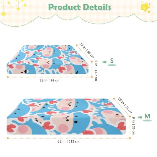 Drap imperméable lit bébé anti-fuite bleu motif crabe - 4