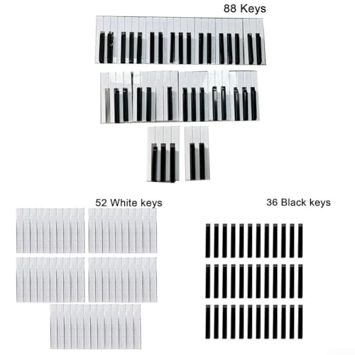 Klaviertasten-Set, 52/36/88 Klaviertasten, weiß, schwarz, Keytops, Ersatz-Tuning, Reparatur, Wartungswerkzeug, Klavierzubehör (88)