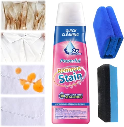 Nano Gel removedor de manchas de limpieza rápida, gel limpiador de manchas resistente, limpiador de manchas resistente, no blanquea, removedor de manchas de lavandería, lavadora para la mayoría de la