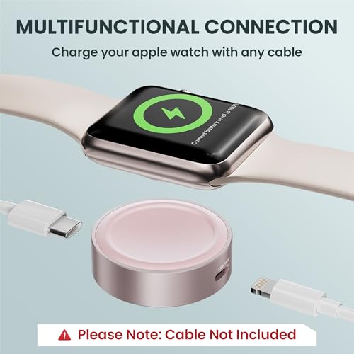 Image of Ruxely Magnetic Charger 5W for Apple Watch,Portable Wireless Fast iWatch Charger Adapter with USB C & iPhone Power Port,Short Apple Watch Charging Cable for iWatch Series 11 10 9 8,Ultra 3,42 /46 /44mm