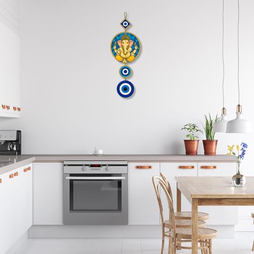 Image of GiftOday Lord Ganesha Attractive Design Wooden Wall Hanging for Home Kitchen Decor | Decoration Livingroom, Hallway | Peace Charm Accents | Door Entrance Decorative Hangings Size (18 x 30 CM)