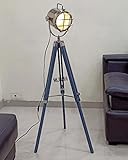 Dimensions : 15,2 x 127 cm Magnifique lampadaire vintage avec trépied en bois gris pour décoration de maison et de bureau