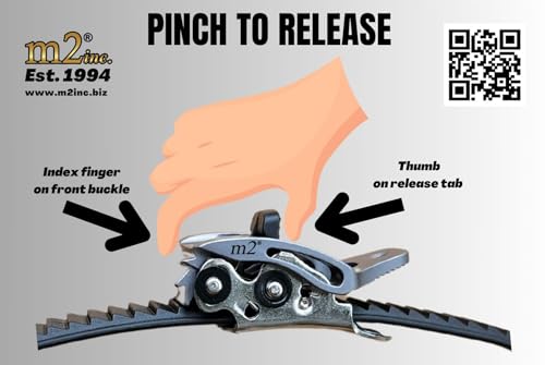 Image of m2 Stainless Steel Marine Ratcheting Buckle & 1 inchx11 inch m2 Ladder Strap (Set of Two)