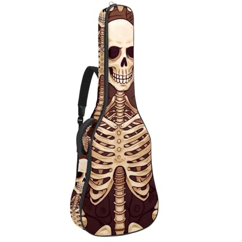 Housse pour guitare acoustique imperméable étui souple dos réglable crâne