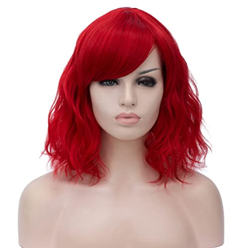 Perruque courte rouge synthétique : changez de tête facilement pour Carnaval et Halloween