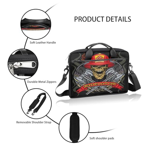 Firefighter Tattoo Laptop Bag Case Shoulder Messenger Carrying Bag 13 14 15 Inch Waterproof Computer Sleeve Cover Compatible with MacBook/Notebook/HP Acer Dell Lenovo ASUS Laptop4