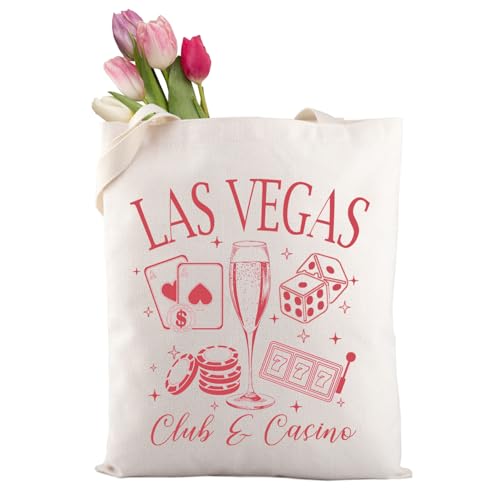 XYANFA Las Vegas Club and Casino Gambling Tote Bag Las Vegas Trip Gift Casino Gambling Gift Champagne Glass Dice Shopping bag