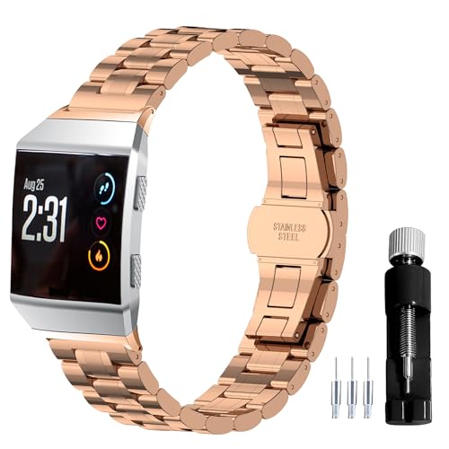 Gheper Correa de Reloj de Metal de Acero Inoxidable 316L Compatible con Fitbit Ionic Correa de Repuesto para Mujeres Y Hombres
