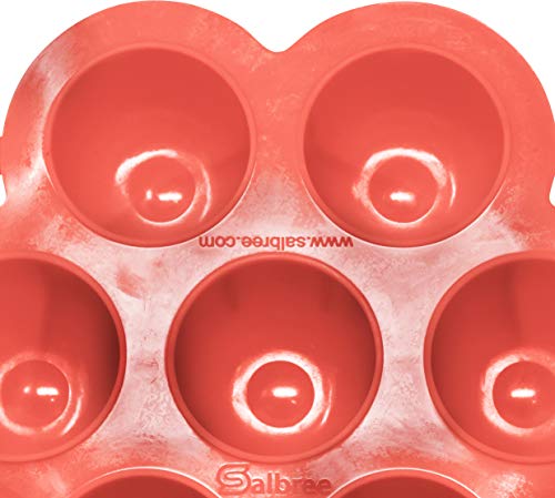 Salbree Egg Bite Mold for Instant Pot Accessories Silicone Instapot Steamer Molds Container for Eggs Meatloaf Vegetables fits Insta Pot Cooker 5qt 6qt 8qt - Built-In Handles & Trivet (coral)