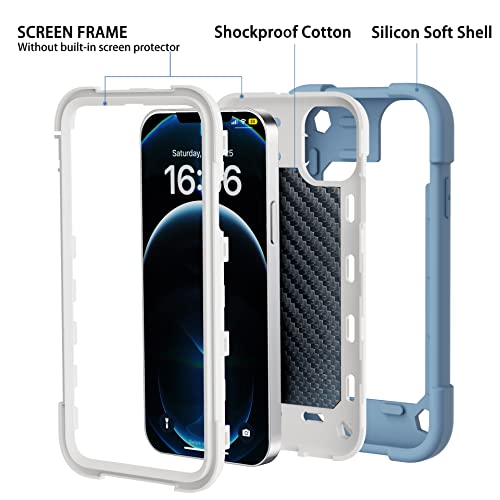 Image of MARKILL Compatible with iPhone Case with Ring Stand, Military Grade Drop Protection Full Body Rugged Heavy Duty Protective Durable Cover iPhone. (Blue, iPhone 12 Pro Max 6.7 inch)