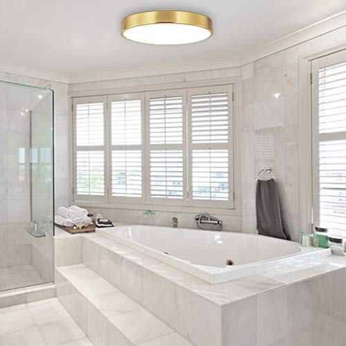 Sottae 9 Inch Brushed Gold Flush Mount Led Ceiling Light,3000K-5000K 20W,Thin Round Ceiling Lamp,Modern Low Profile Surface Mount Ceiling Light Fixtures For Bedroom Kitchen Hallway Bathroom #TOP5