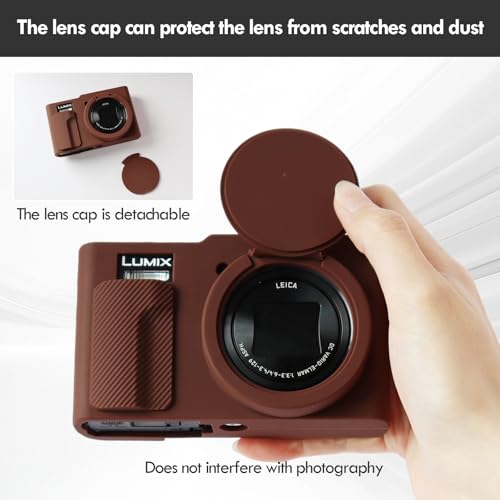 Funda de silicona para cámara Panasonic Lumix DC-ZS99, color coffee miniatura 4